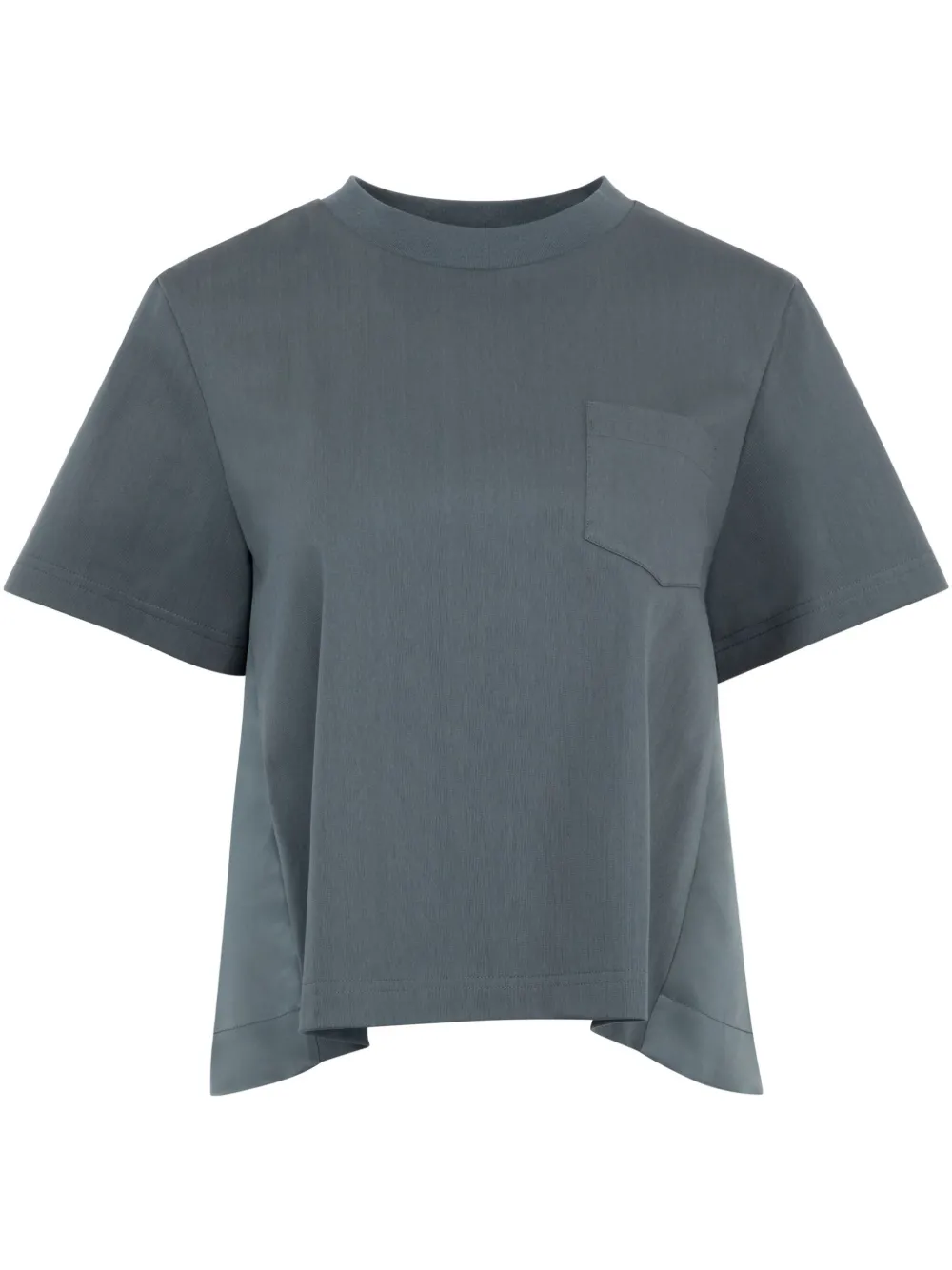 Sacai T-shirt met geplooide rug Grijs