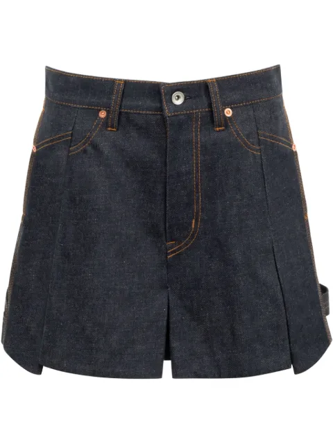 sacai shorts de mezclilla con pinzas