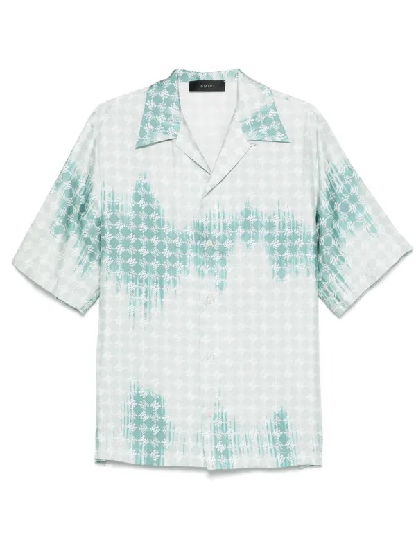 Amiri アミリ ブルーブリーチ オックスフォードシャツ AMIRI ブリーチエフェクト シャツ | ブルー | FARFETCH JP