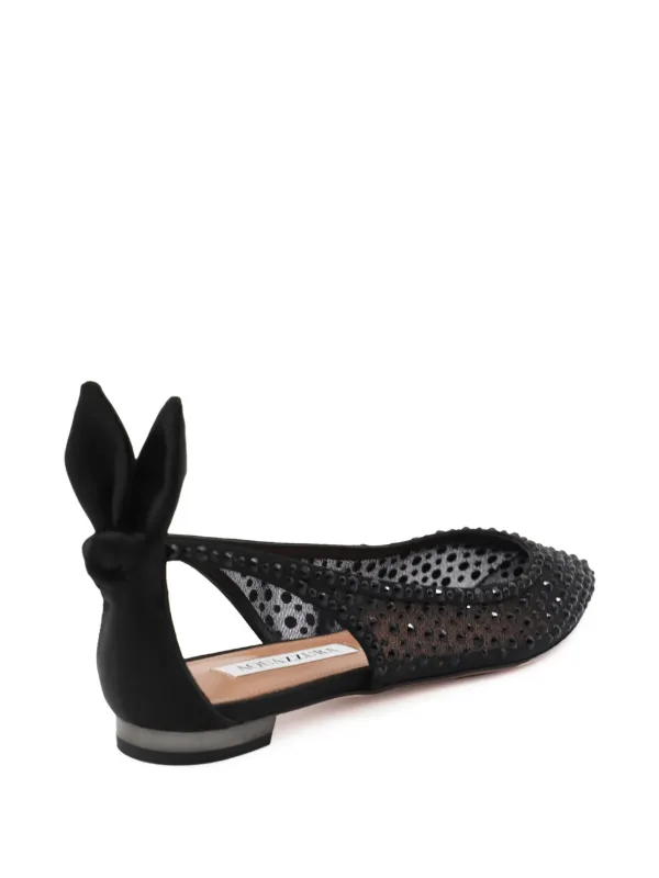 Aquazzura Bow Tie Ballet Flats | Black | FARFETCH