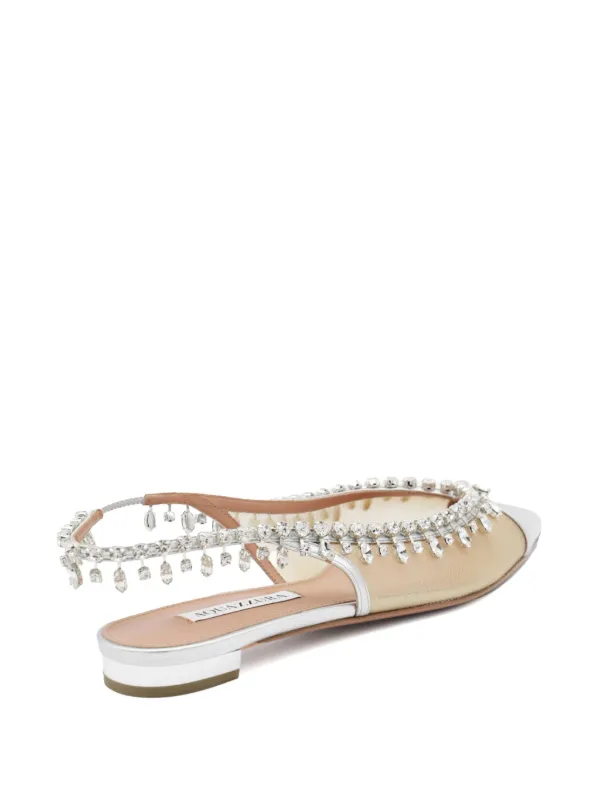 フラットシューズ AQUAZZURA Woman Ballet flats Silver TEMFLAA0NWT CCC Aquazzura Temptation Ballet Flats | Silver | FARFETCH