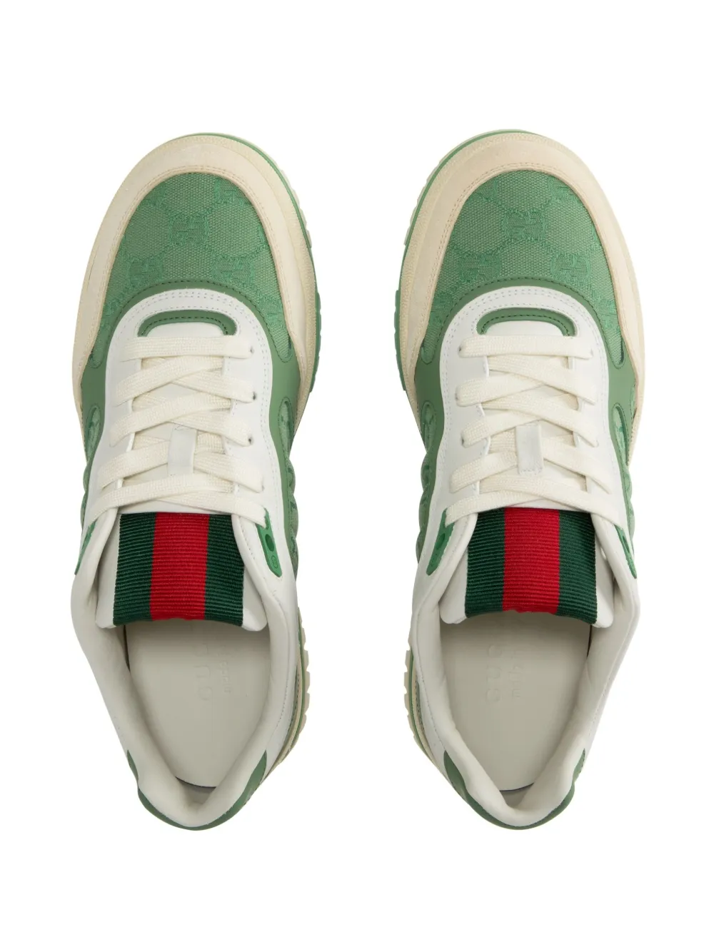 Gucci Re-web Series Of Low-cut Casual Shoes In Green