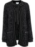 Thom Browne tweed-detail open cardigan - Black
