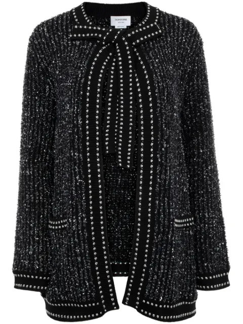 Thom Browne tweed-detail open cardigan
