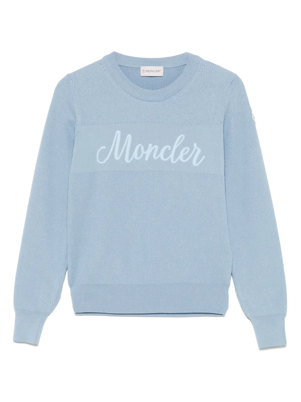 Moncler Enfant Trui met geborduurd logo Blauw