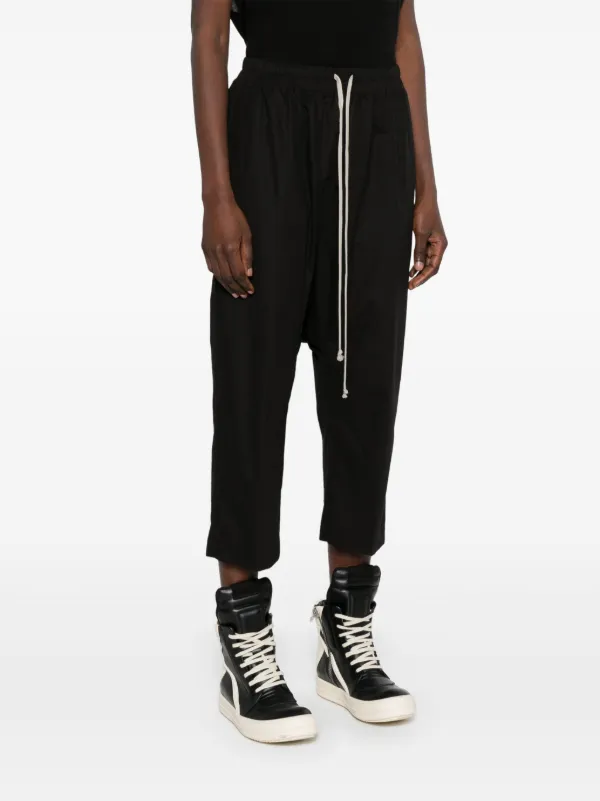 Rick Owens ドローストリング クロップドパンツ | ブラック | FARFETCH JP