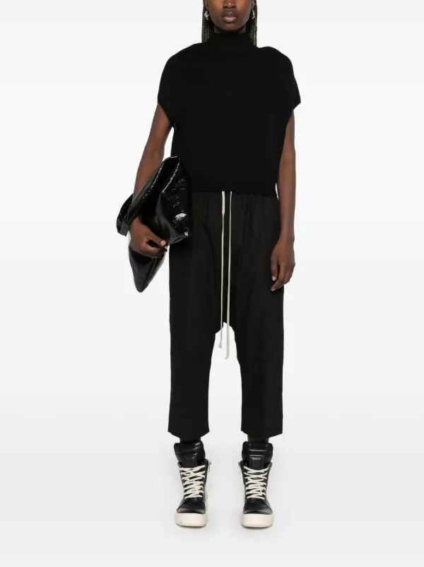 Rick Owens ドローストリング クロップドパンツ | ブラック Rick Owens ドローストリング クロップドパンツ | ブラック