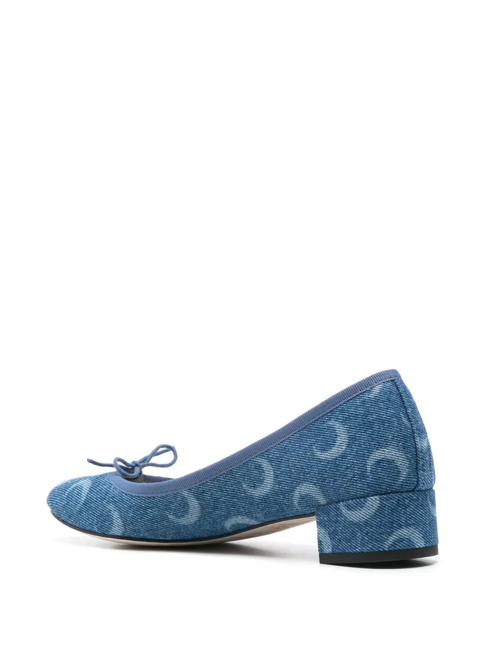 Marine Serre x Camille Repetto 30mm Moon-print pumps Blue