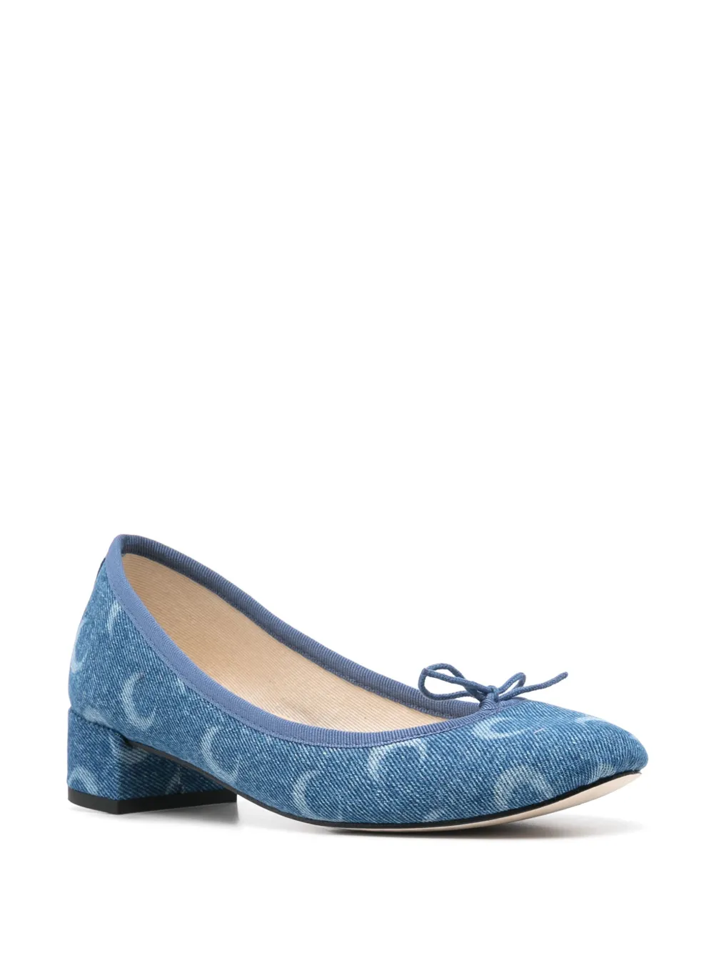 Marine Serre x Camille Repetto 30mm Moon-print pumps Blue