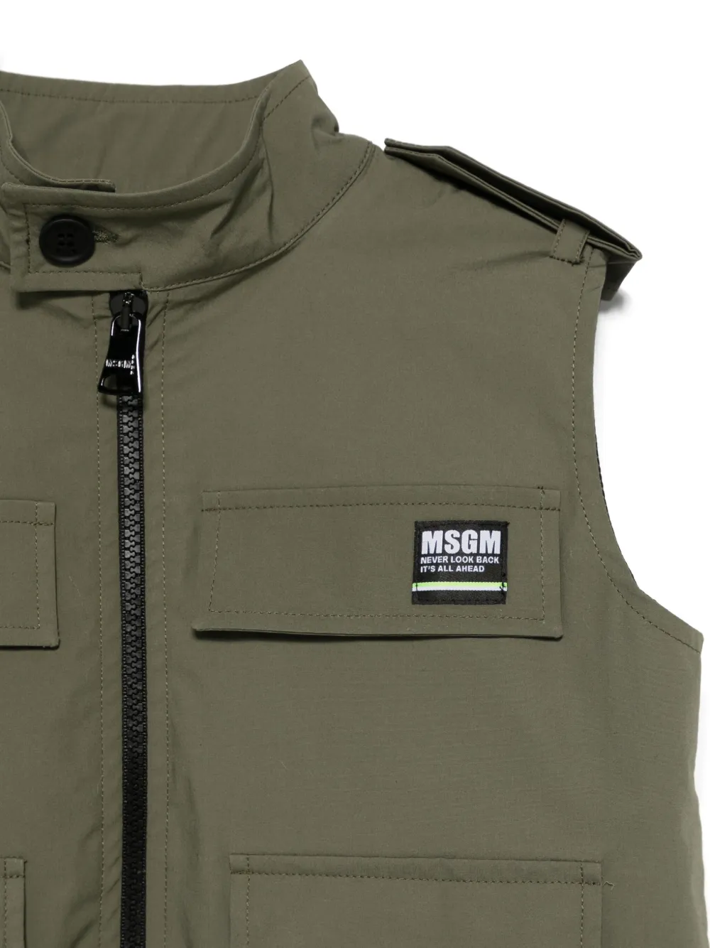 MSGM Kids Hemd met logopatch Groen