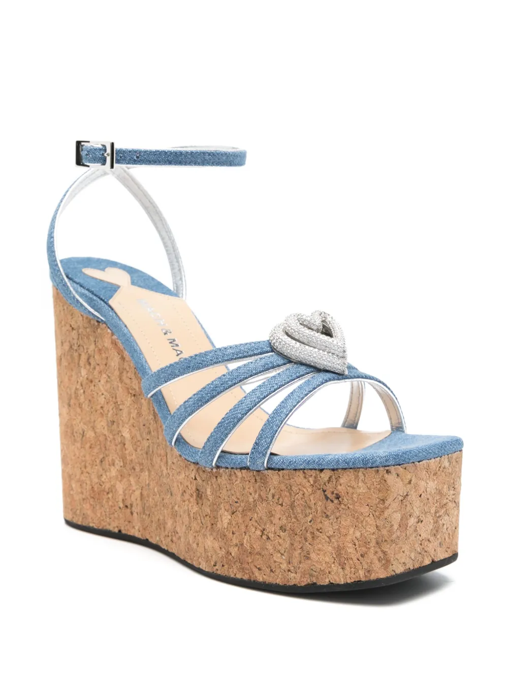 MACH & MACH 125 mm sandalen met hartapplicatie - Blauw