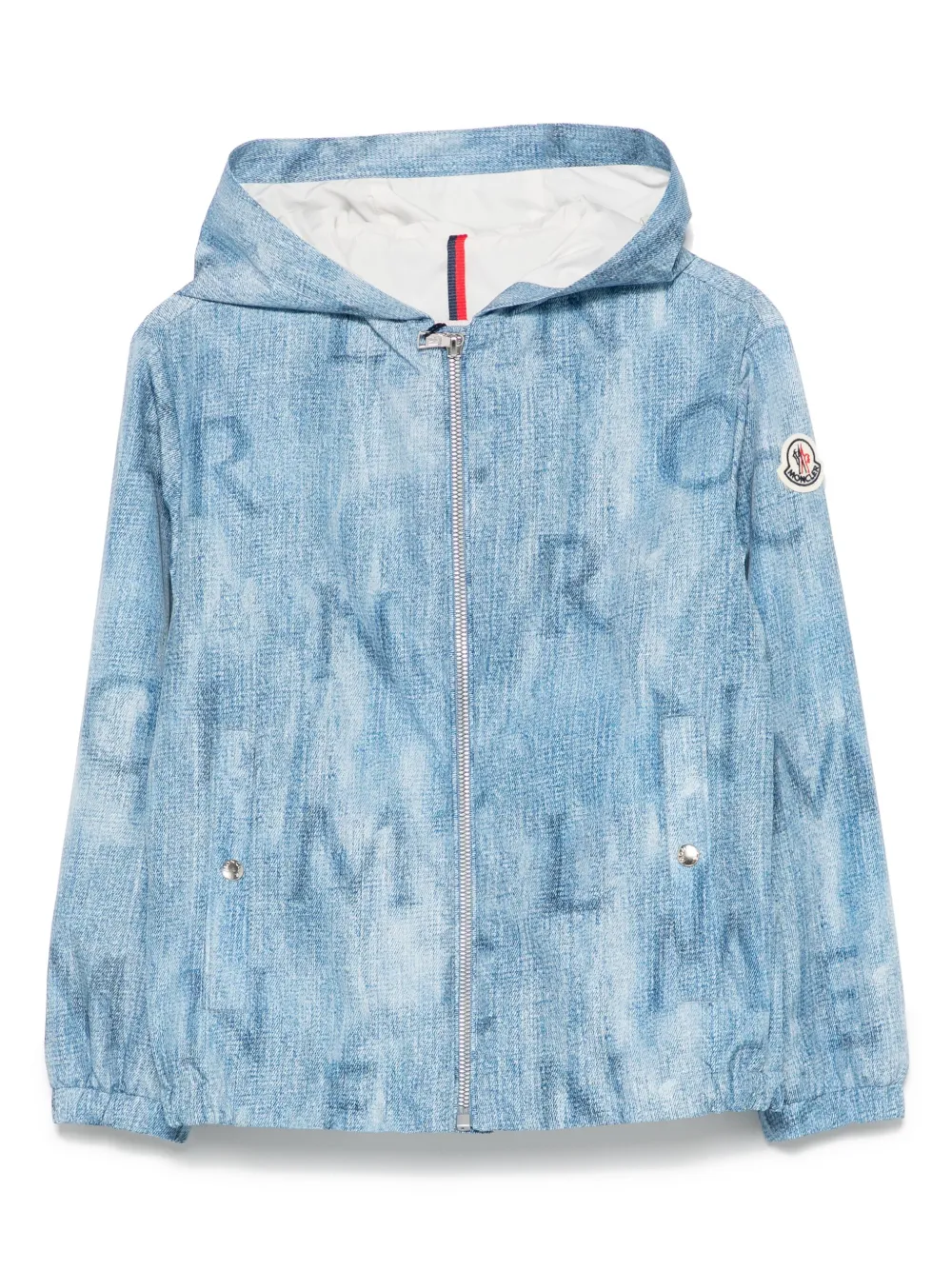 Moncler Enfant Jack met denim-print Blauw