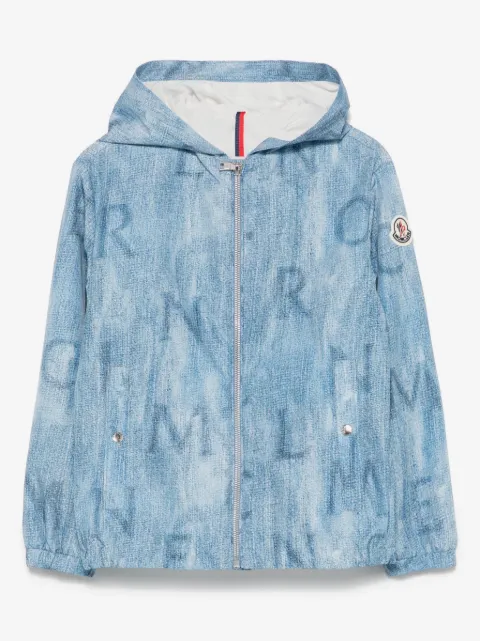 Moncler Enfant jakke med denimtryk