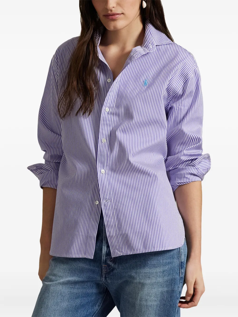 Polo Ralph Lauren striped long-sleeve shirt Blauw