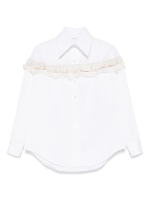 Alexander McQueen  slashed creponne-detail shirt