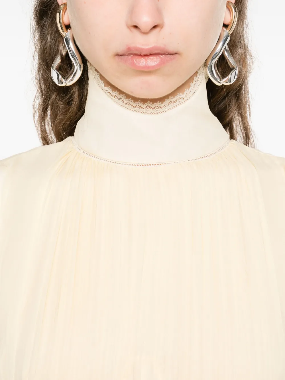 Alexander McQueen Chiffon maxi-jurk met plooien Geel