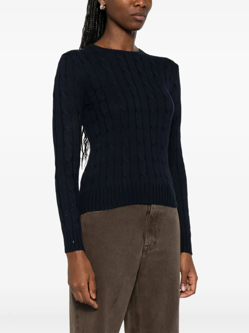 Polo Ralph Lauren Kabelgebreide trui met vlagpatch Blauw