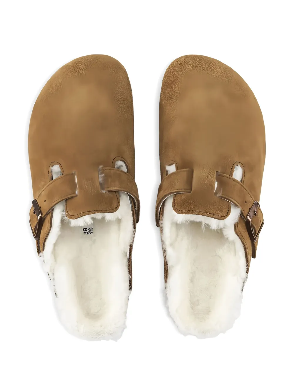 Birkenstock Boston shearling "Mink" mules Brown