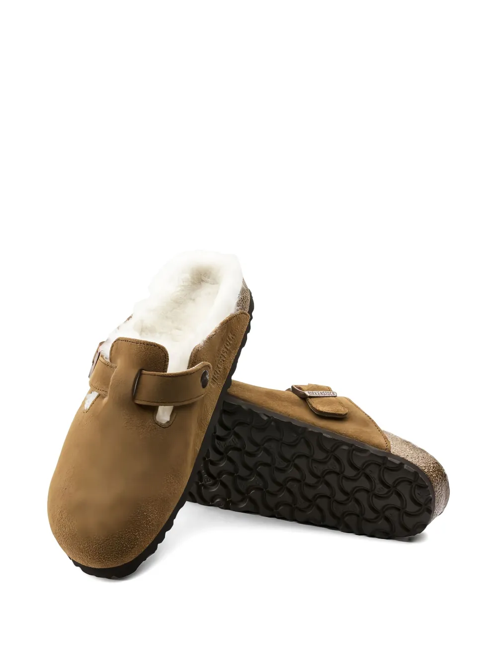 Birkenstock Boston shearling "Mink" mules Brown