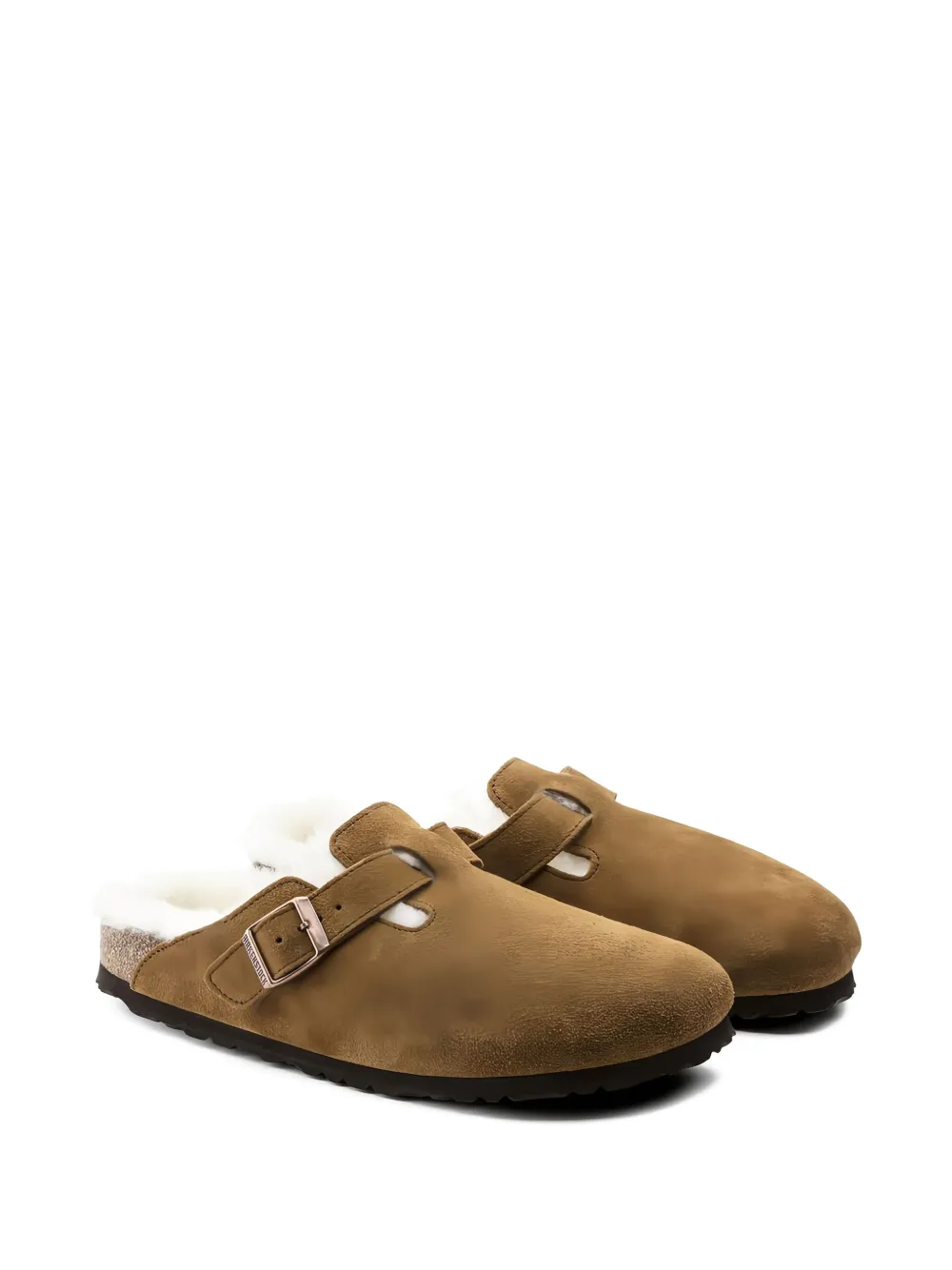 Birkenstock Boston shearling "Mink" mules Brown