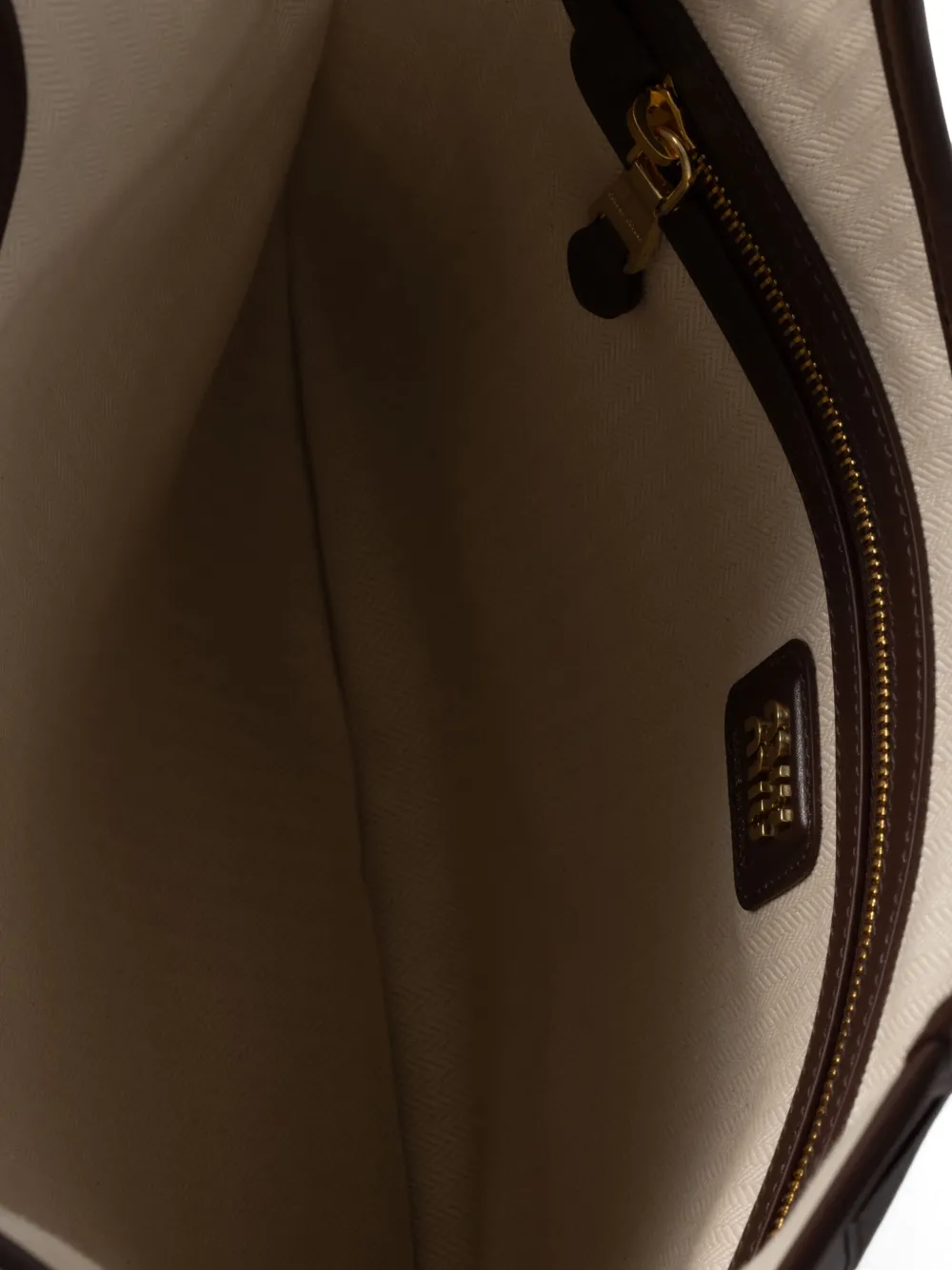 Miu Ivy leren shopper Bruin