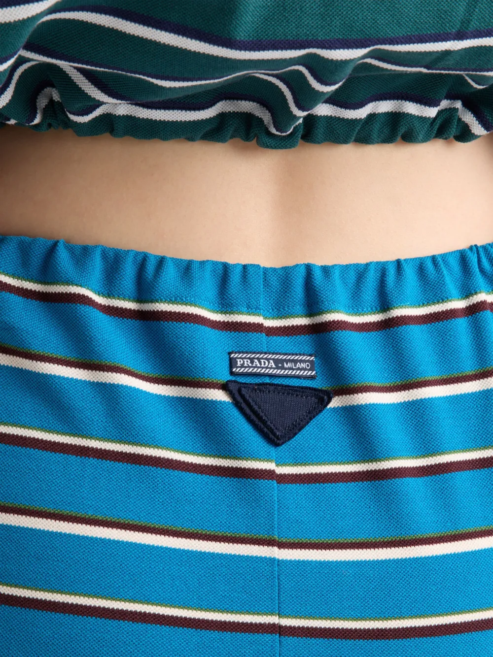 Prada Gestreepte piqué rok Blauw