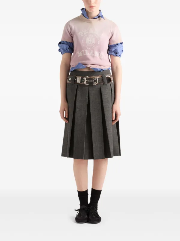PRADA コットン ロゴTシャツ パープル Prada ロゴ Tシャツ | パープル | FARFETCH JP