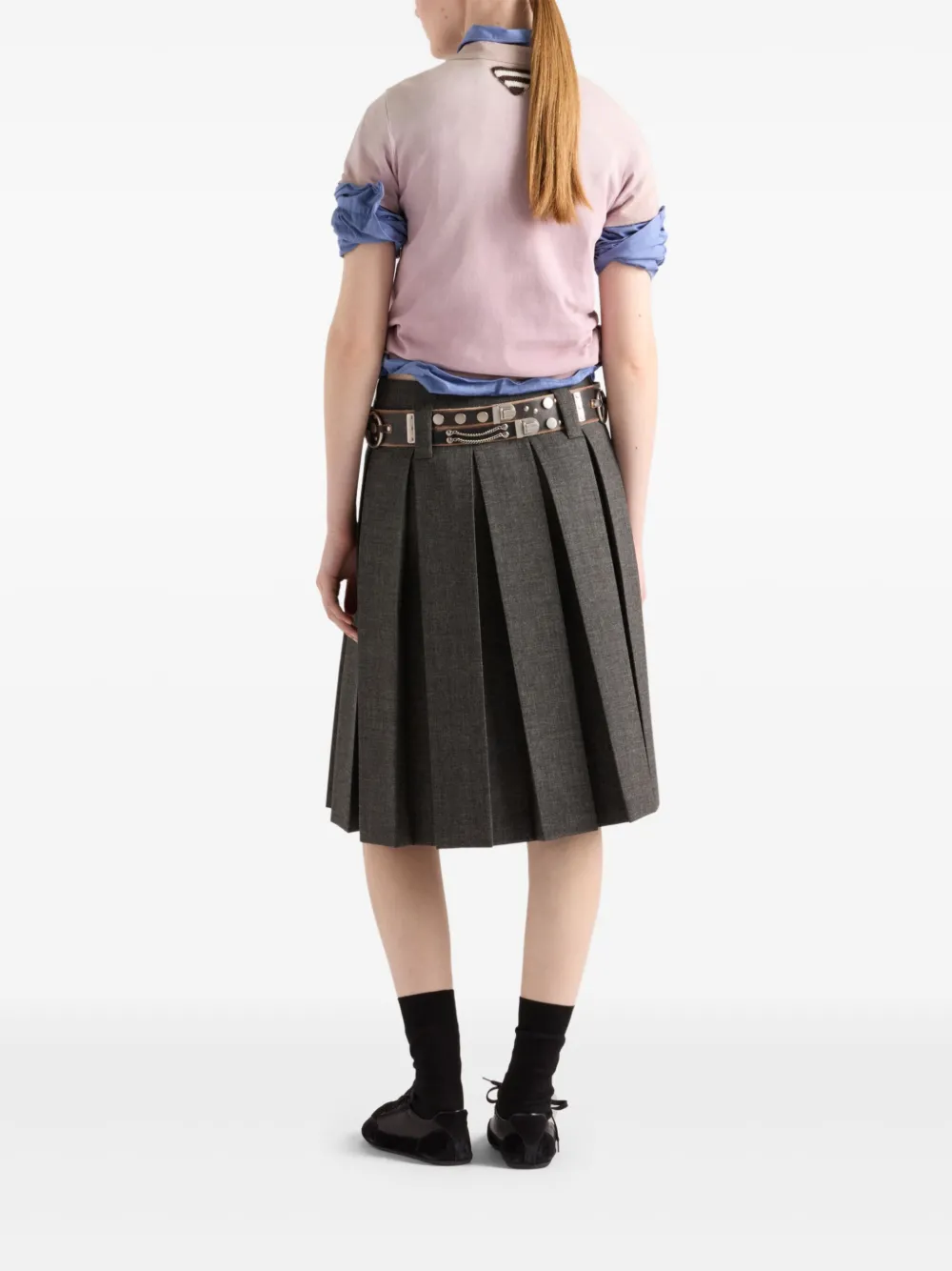 Prada T-shirt met logoprint Paars