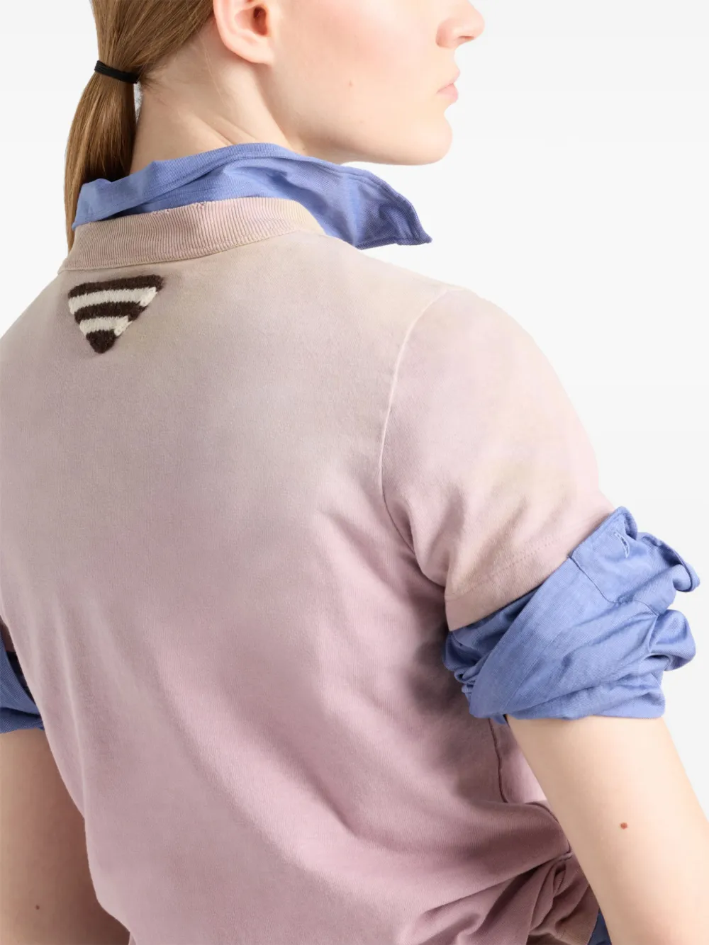 Prada T-shirt met logoprint Paars