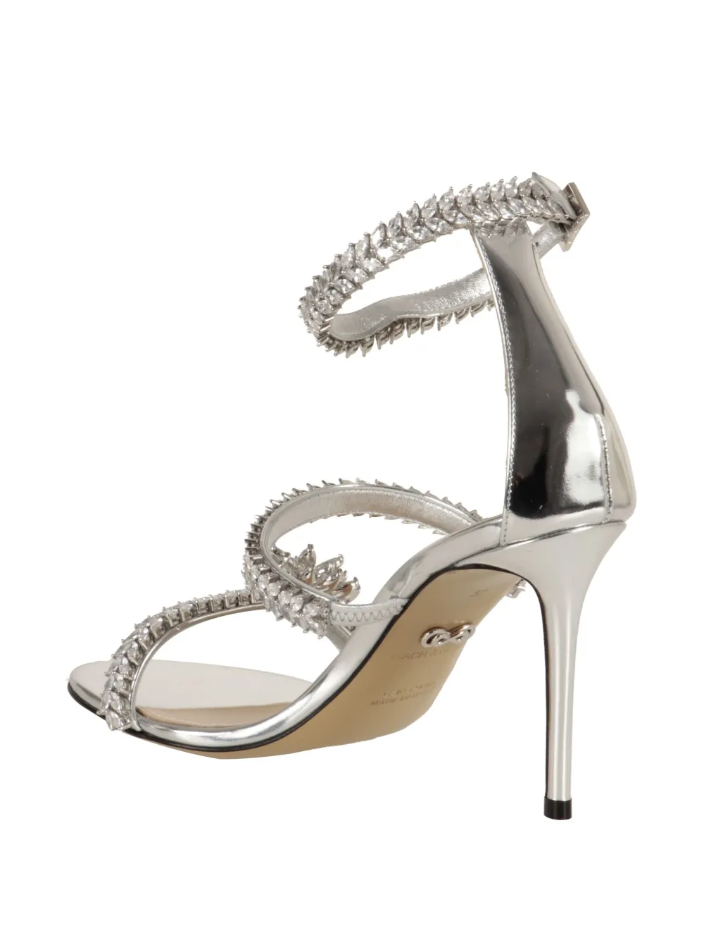 MACH & MACH 100mm crystal-embellished sandals Silver