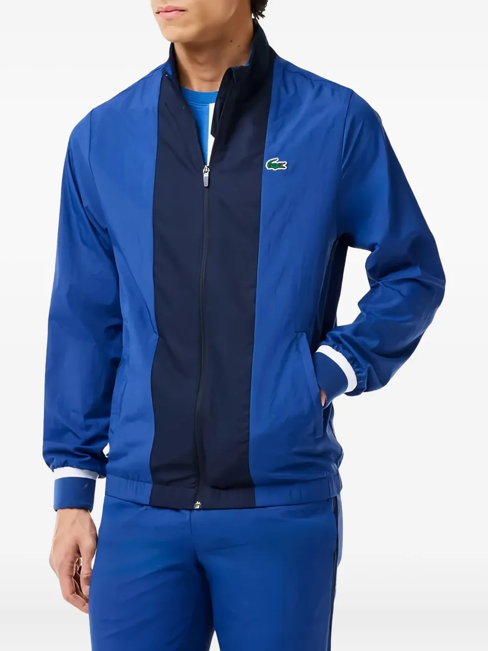 Lacoste x Daniil Medvedev trainingspak met vlakken Blauw
