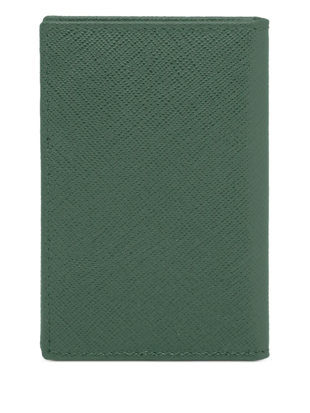Prada Triangle Logo Cardholder In Green