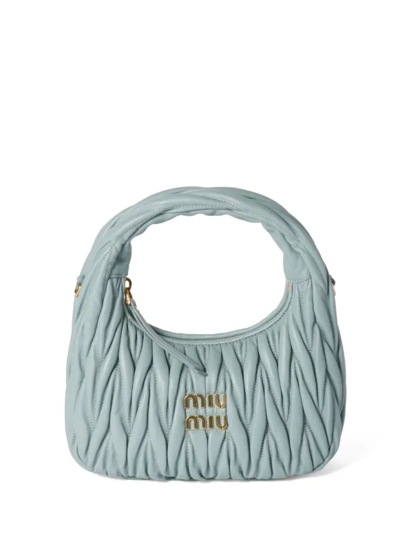 MIU MIU 'Hobo Wander' handbag ミュウミュウ ハンドバッグ Black Wander Matelassé Nappa Leather Hobo Bag | Miu Miu