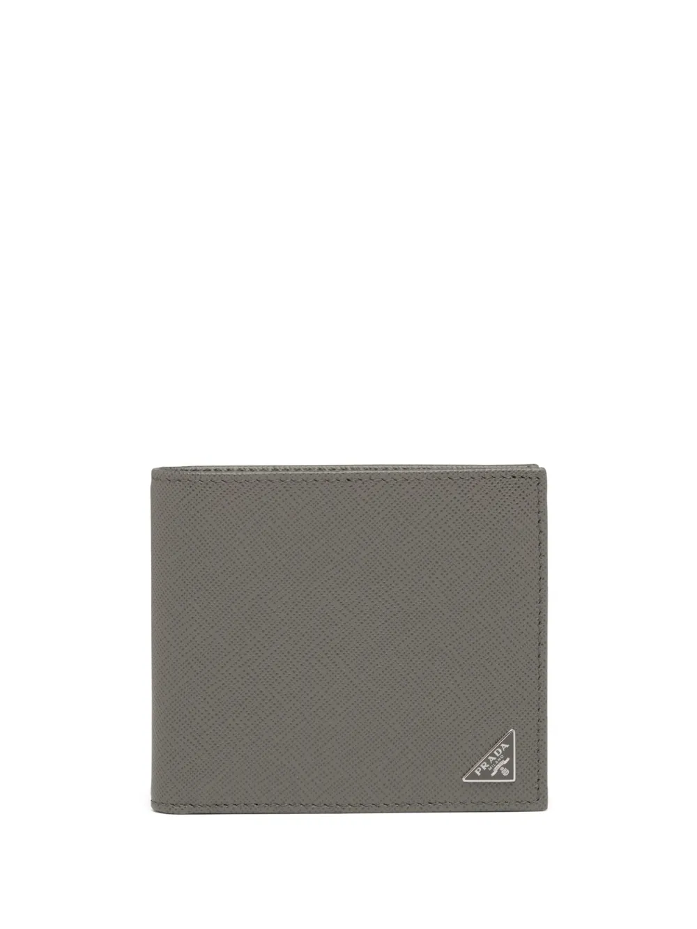Prada triangle logo bi-fold wallet | Grey | Image 1