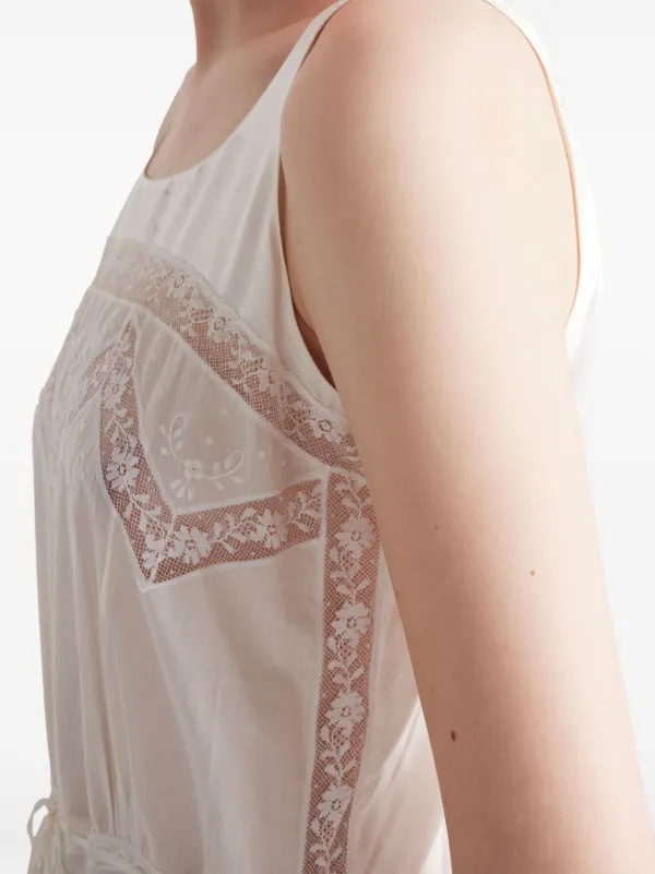 Prada Embroidered Midi Dress | White | FARFETCH