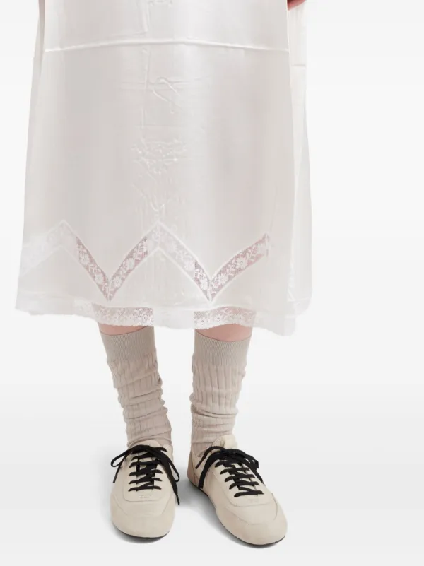 Prada Embroidered Midi Dress | White | FARFETCH