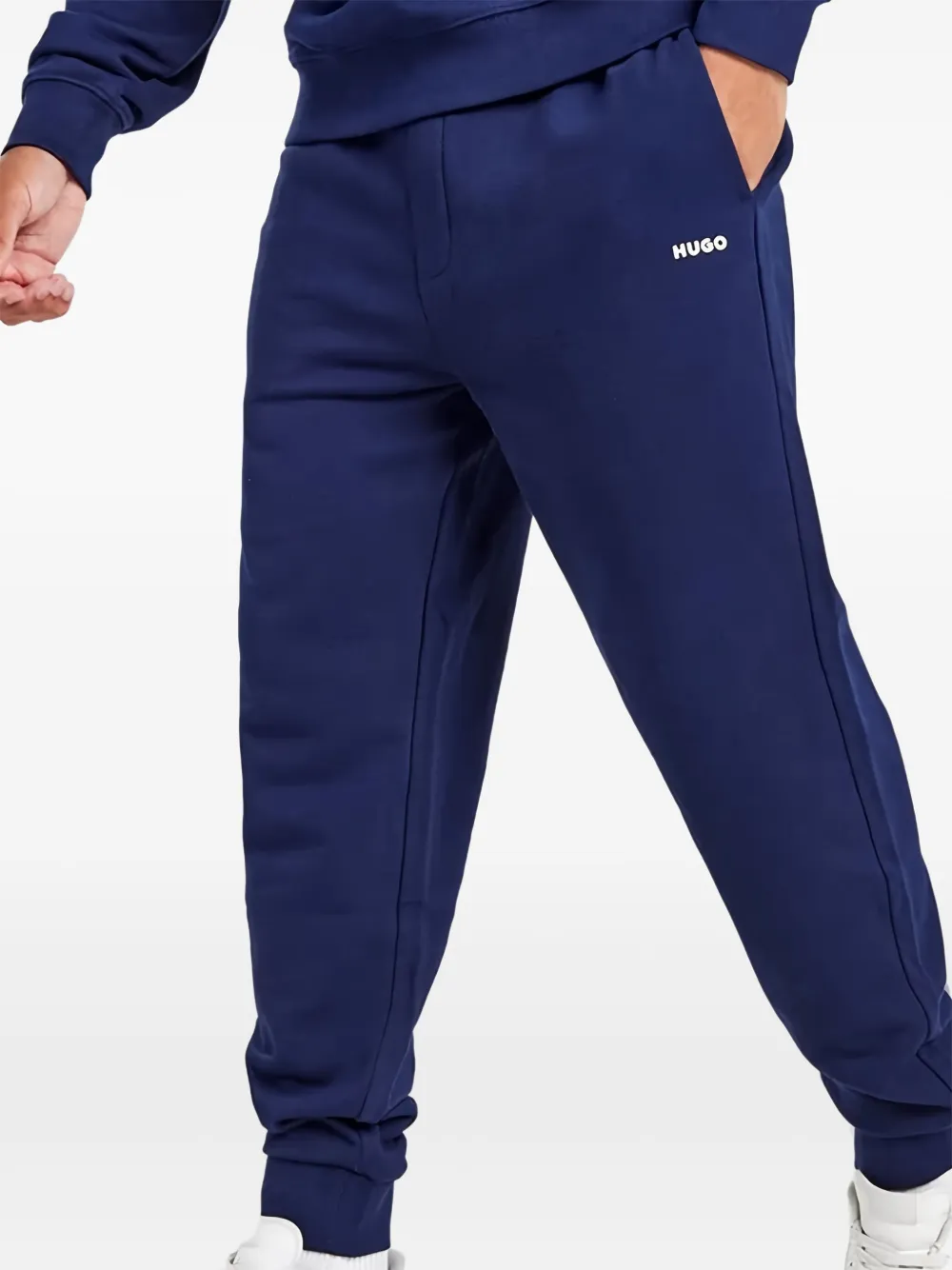 Hugo Boss Cotton Track Pants In Blue