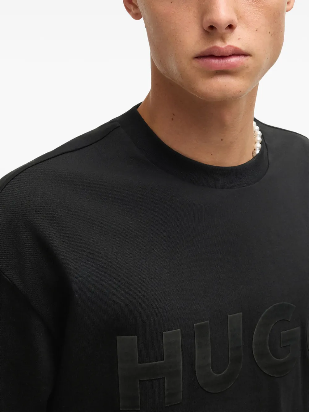 HUGO T-shirt met logoprint Zwart