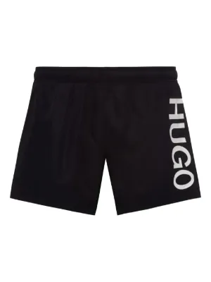 BOSS Bermuda De Praia Com Logo Bicolor | Preto | FARFETCH BR
