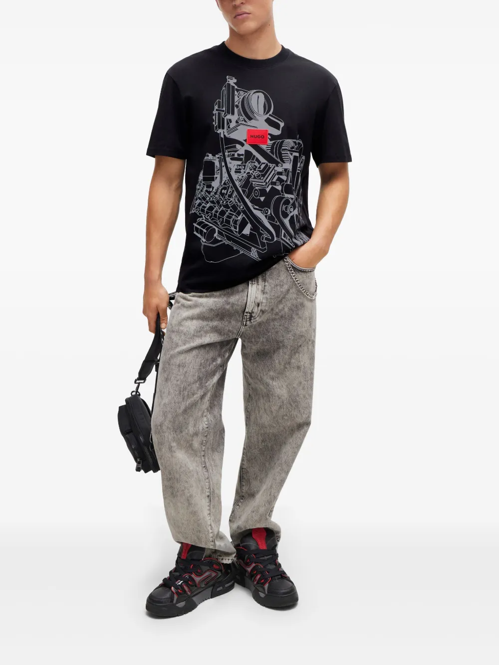 HUGO Camiseta com estampa gráfica | Camisetas | Image 2