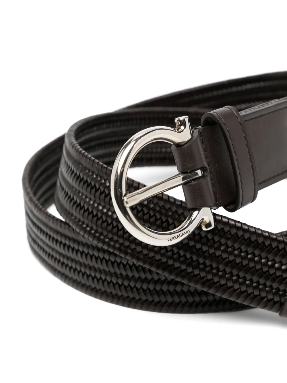 Ferragamo Leren riem - Bruin