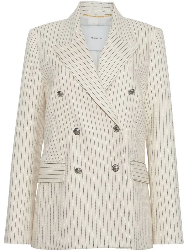 Adam Lippes Pinstriped Twill Blazer Neutrals FARFETCH IN