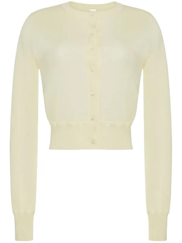 Adam Lippes Fine-knit Cardigan in Yellow