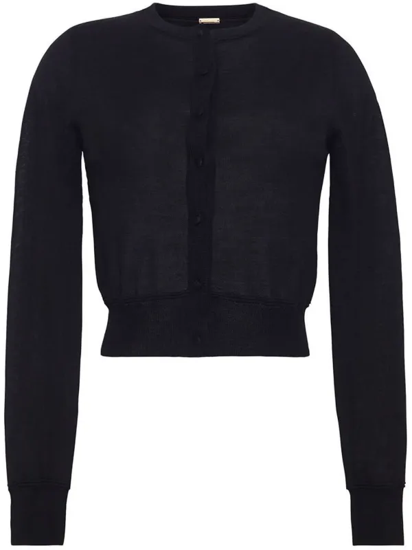 Adam Lippes Fine-knit Cardigan in Black