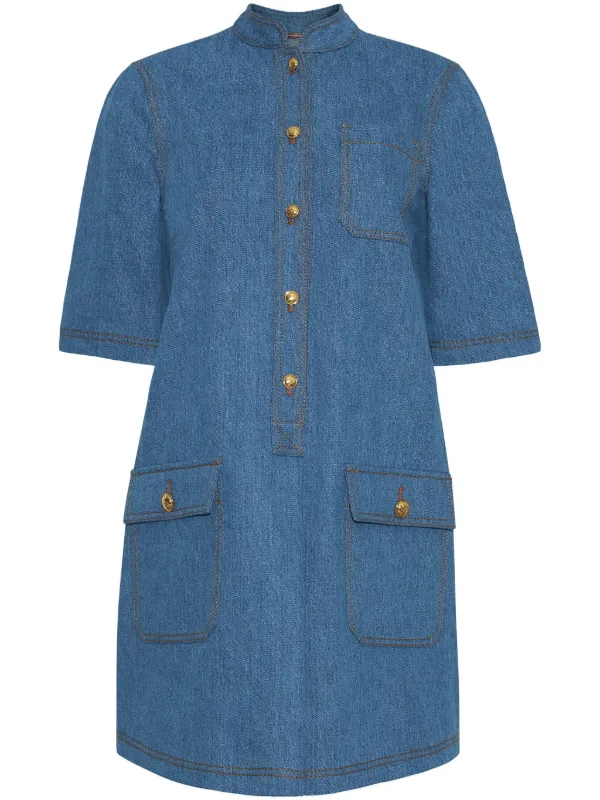 Adam Lippes Lauder Mini Dress | Blue | FARFETCH JO