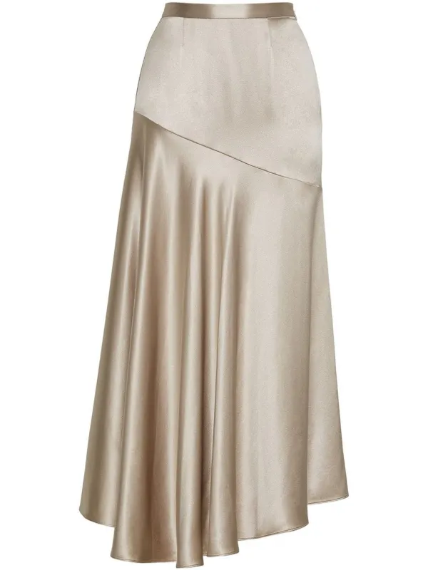 Adam Lippes Tess Midi Skirt in Gold