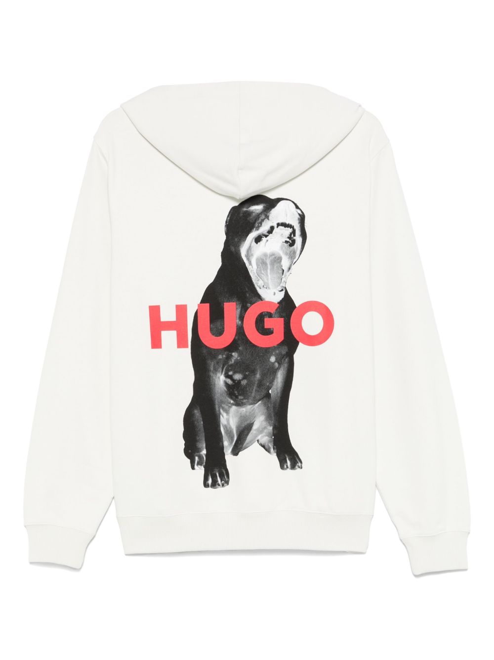 HUGO Katoenen hoodie met dierenprint - 101 NEUTRALS