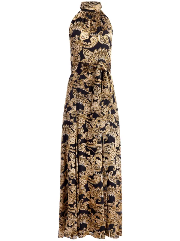Alice+Olivia★シルク Dita ホルターネックドレス Alice + Olivia Dita Floral Halter Gown | Saks Fifth Avenue
