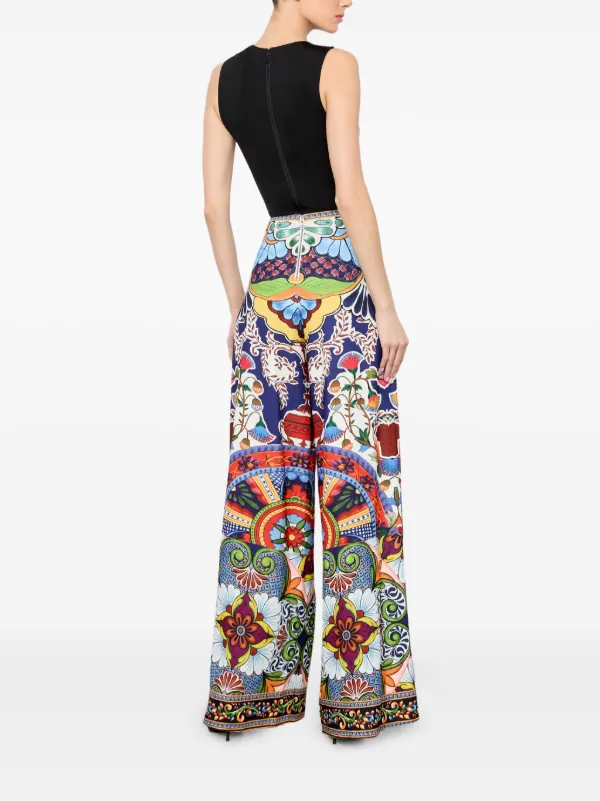 Designed by Alice レオタード 限定柄 Alice + Olivia Athena Pants In Multicolor Polyester | Blue