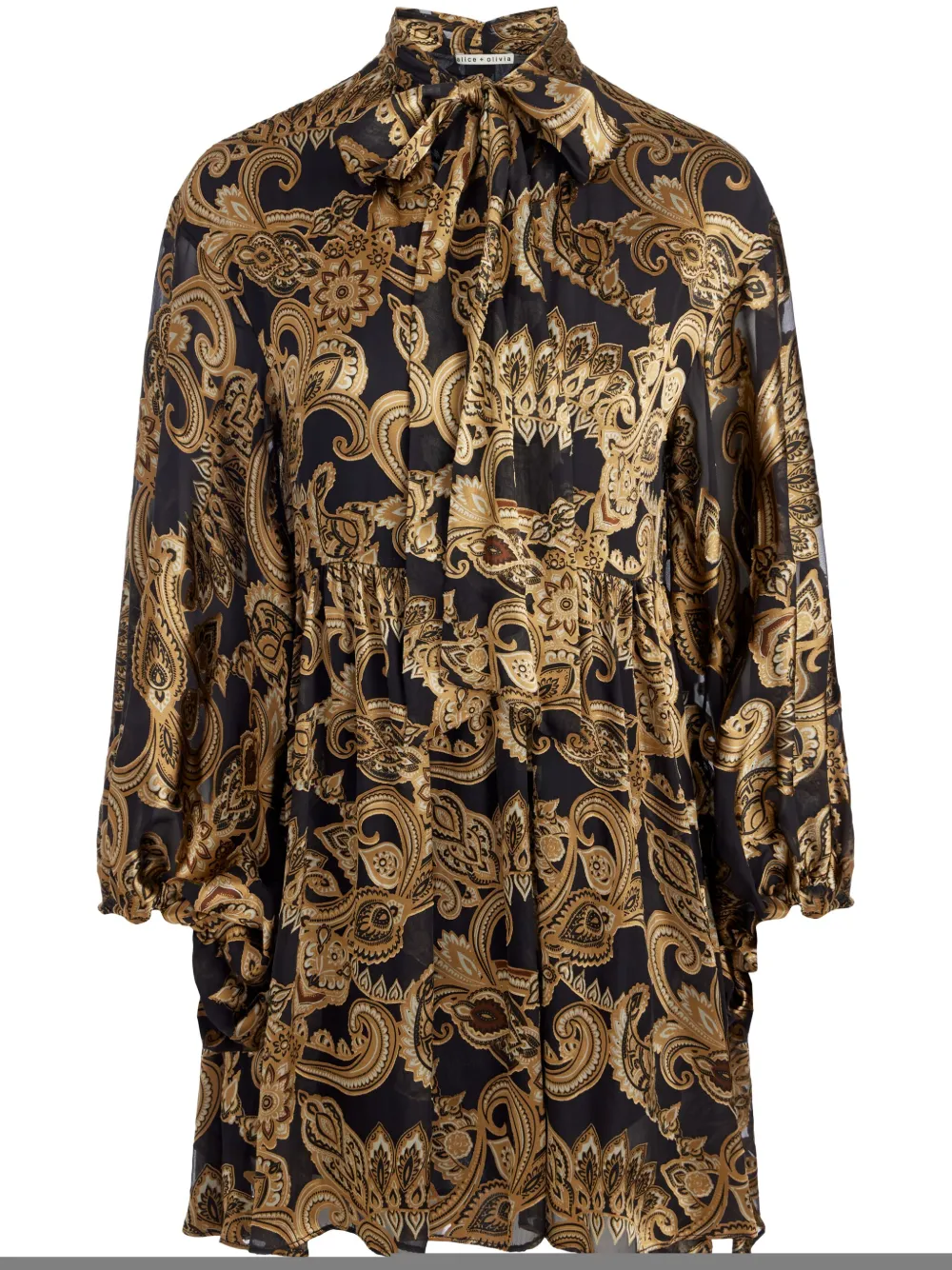 Alice And Olivia Opal Mini Dress In Neutrals